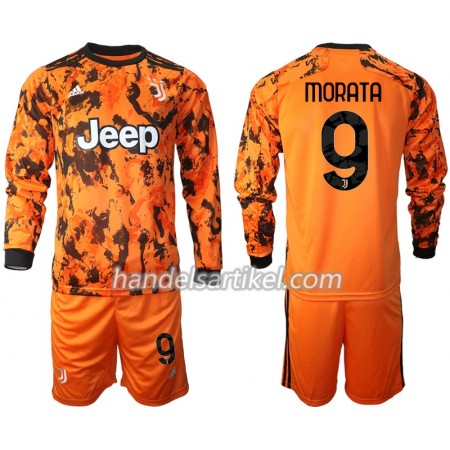 Juventus Morata 9 Kinder Ausweich Trikotsatz 2020/21 Langarm (+ Kurze Hosen)